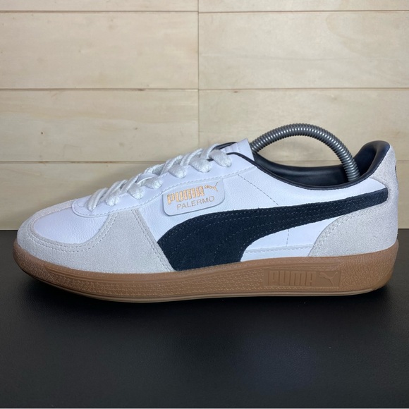 Puma Palermo Leather Sneakers Men's Size 9 Shoes White Vapor Gray Gum - Picture 4 of 11